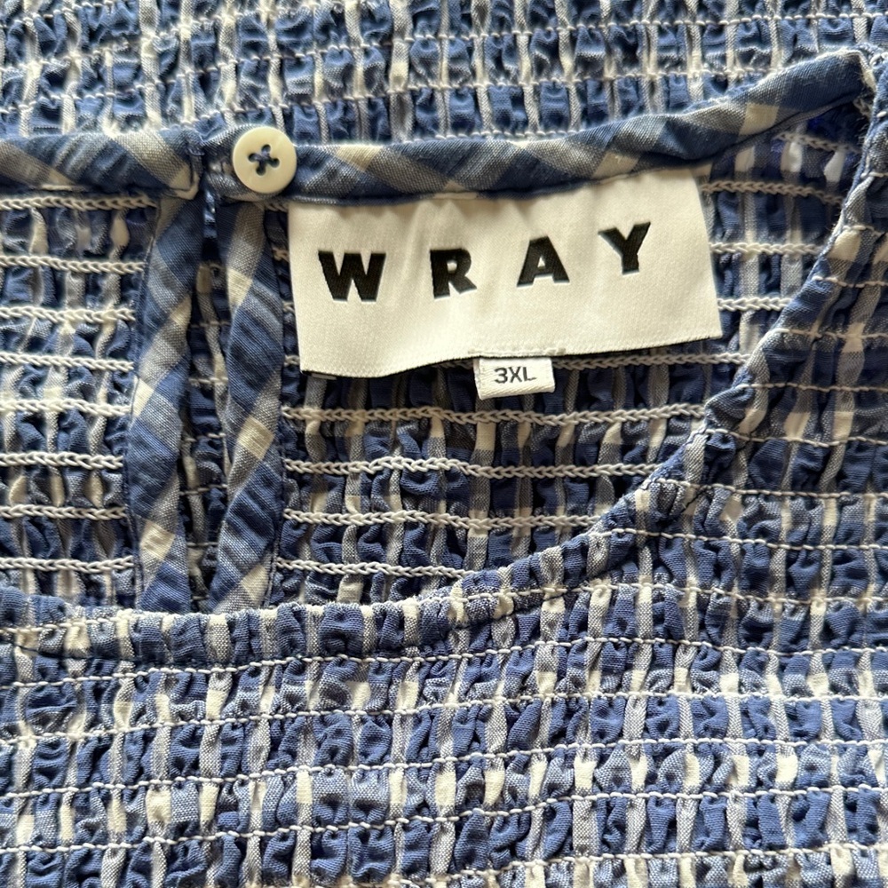 Wray Blue and White Textured Dress